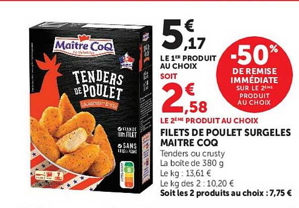 FILETS DE POULET SURGELES MAITRE COQ