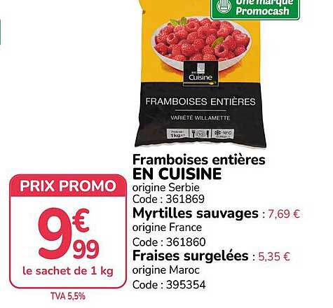 Framboises entières EN CUISINE