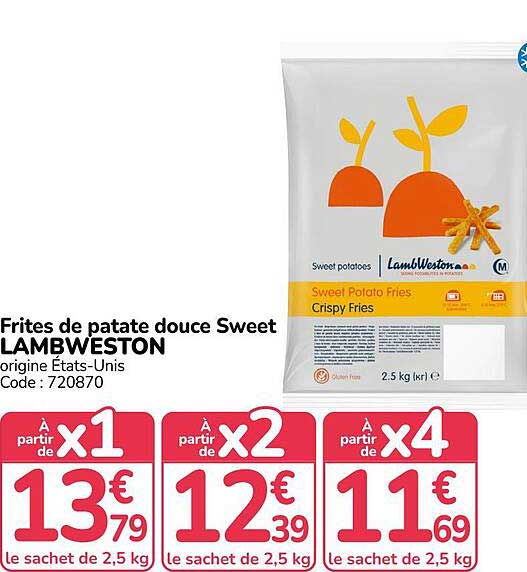 Frites de patate douce Sweet LAMB WESTON