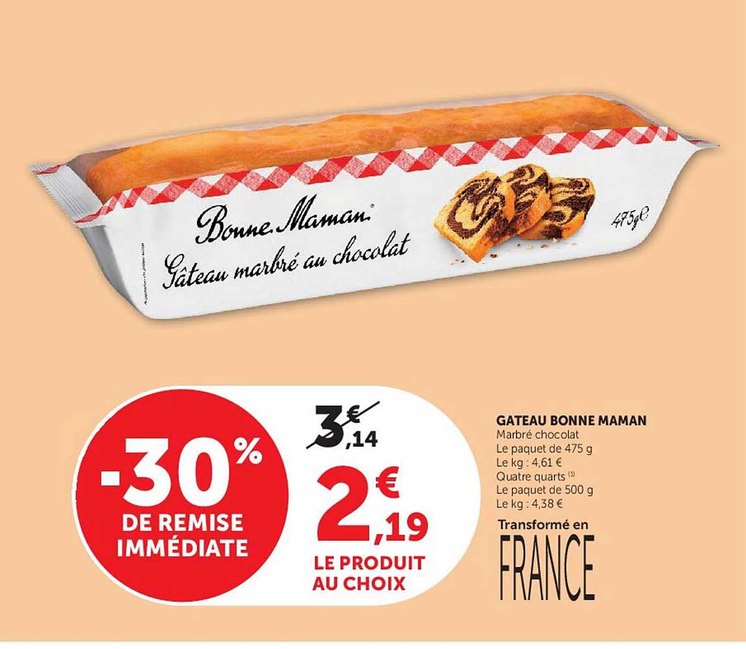 GATEAU BONNE MAMAN Marbré chocolat