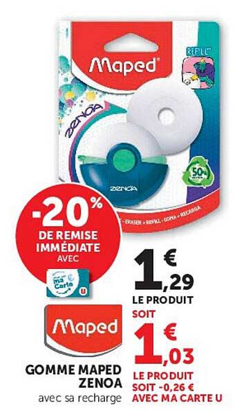 GOMME MAPED ZENOA avec sa recharge