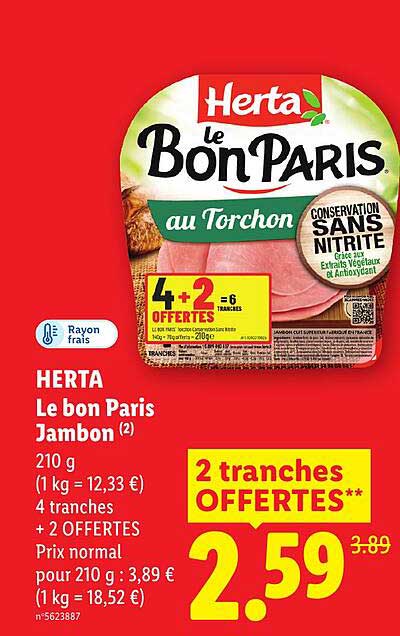 HERTA Le bon Paris Jambon (2)