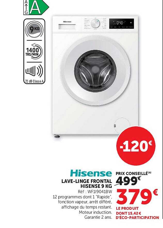Hisense LAVE-LINGE FRONTAL HISENSE 9 KG