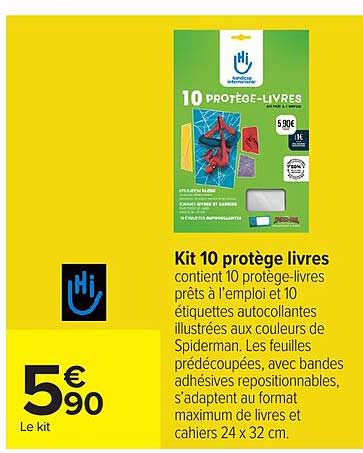 Kit 10 protège livres
