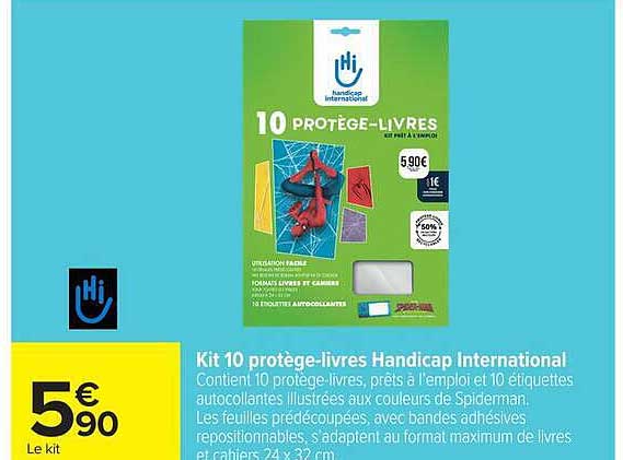 Kit 10 protège-livres Handicap International