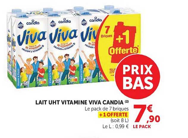 LAIT UHT VITAMINE VIVA CANDIA