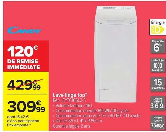 Lave linge top*