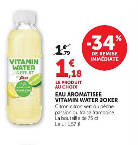 LE PRODUIT AU CHOIX EAU AROMATISEE VITAMIN WATER JOKER