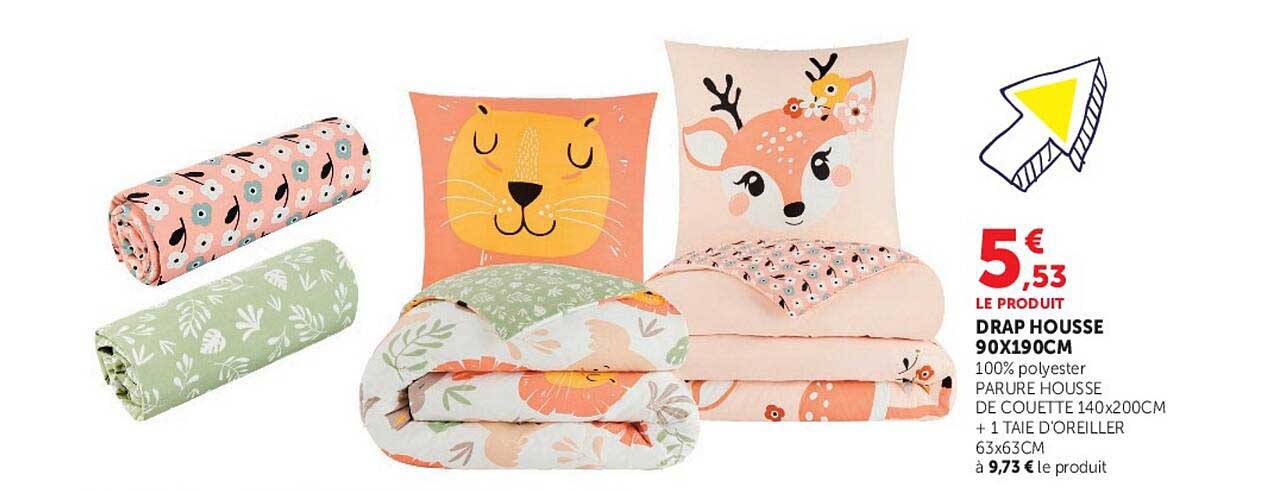 LE PRODUIT DRAP HOUSSE 90X190CM