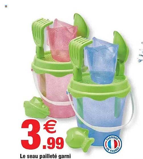 Le seau pailleté garni