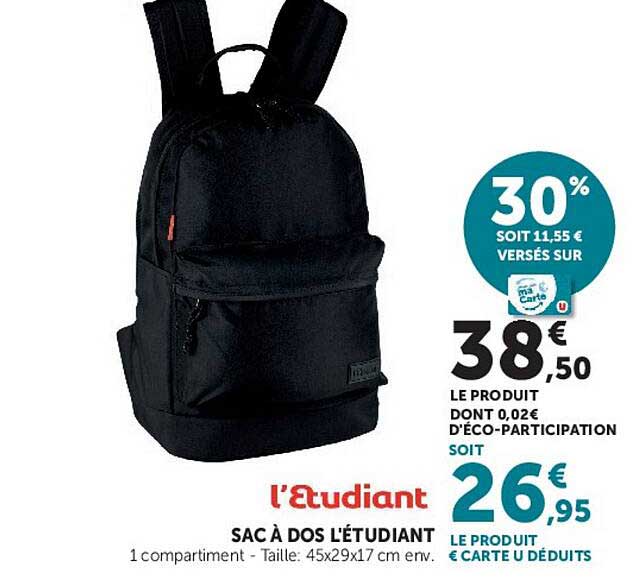 L’étudiant SAC À DOS L’ÉTUDIANT