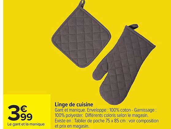 Linge de cuisine Gant et manique