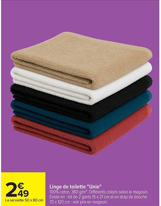 Linge de toilette "Unie"
