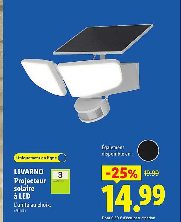 LIVARNO Projecteur solaire à LED