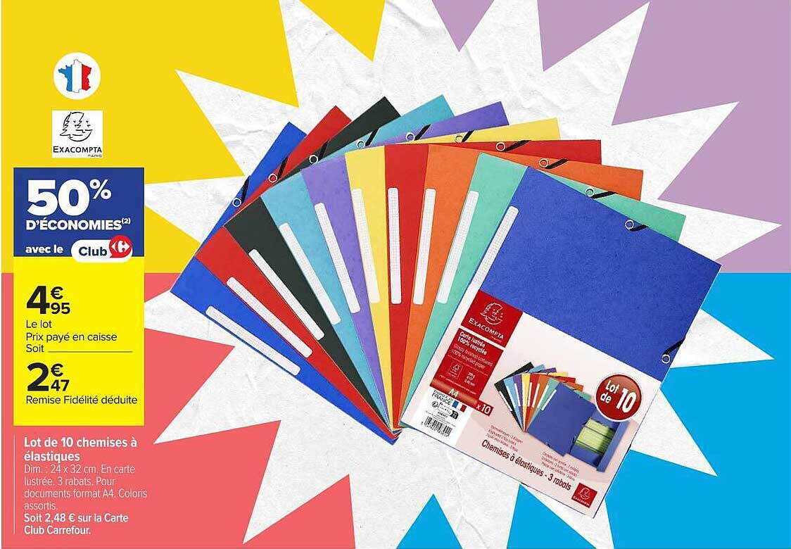 Lot de 10 chemises à élastiques