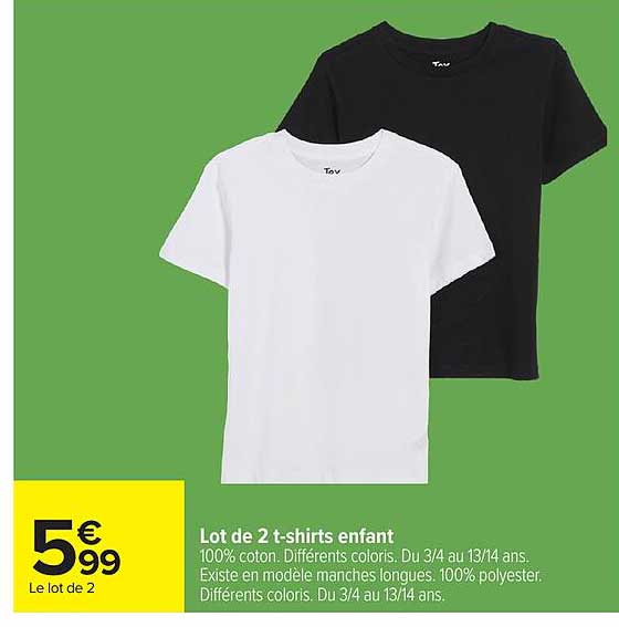Lot de 2 t-shirts enfant