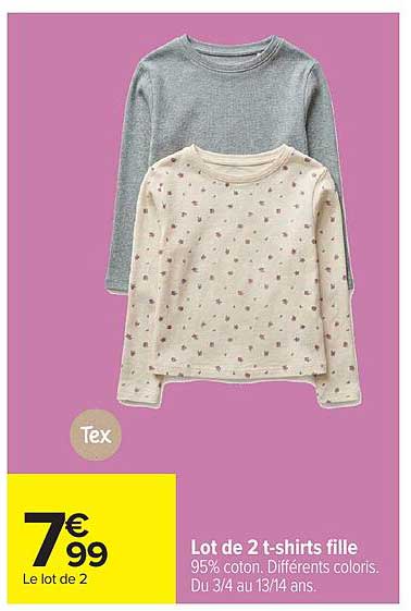 Lot de 2 t-shirts fille