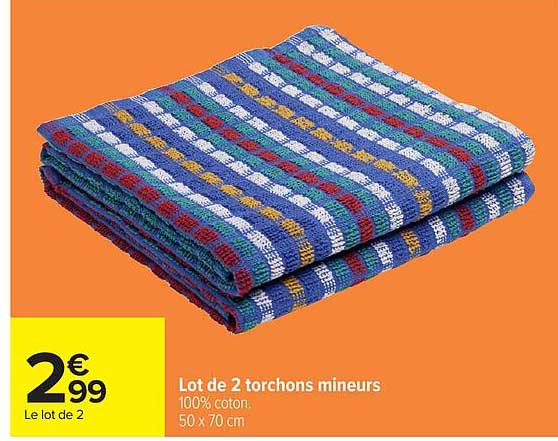 Lot de 2 torchons mineurs