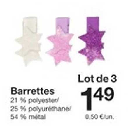 Lot de 3 Barrettes