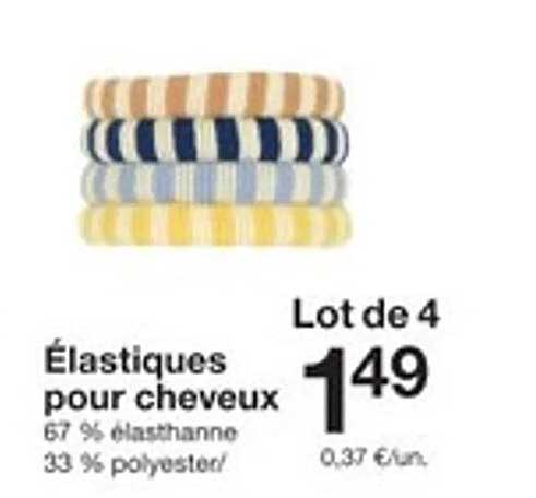 Lot de 4 Élastiques pour cheveux