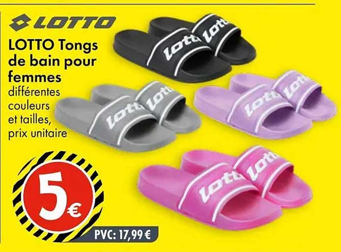 LOTTO Tongs de bain pour femmes différentes couleurs et tailles, prix unitaire