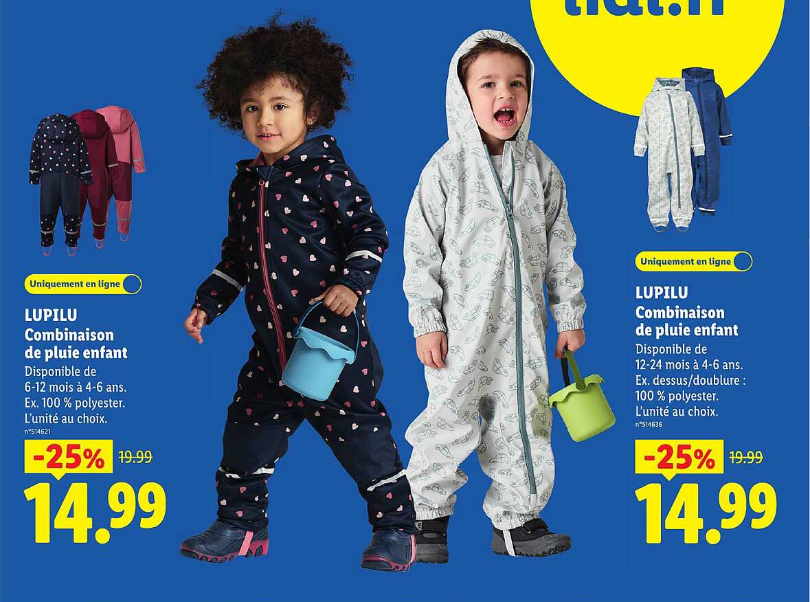 LUPILU Combinaison de pluie enfant