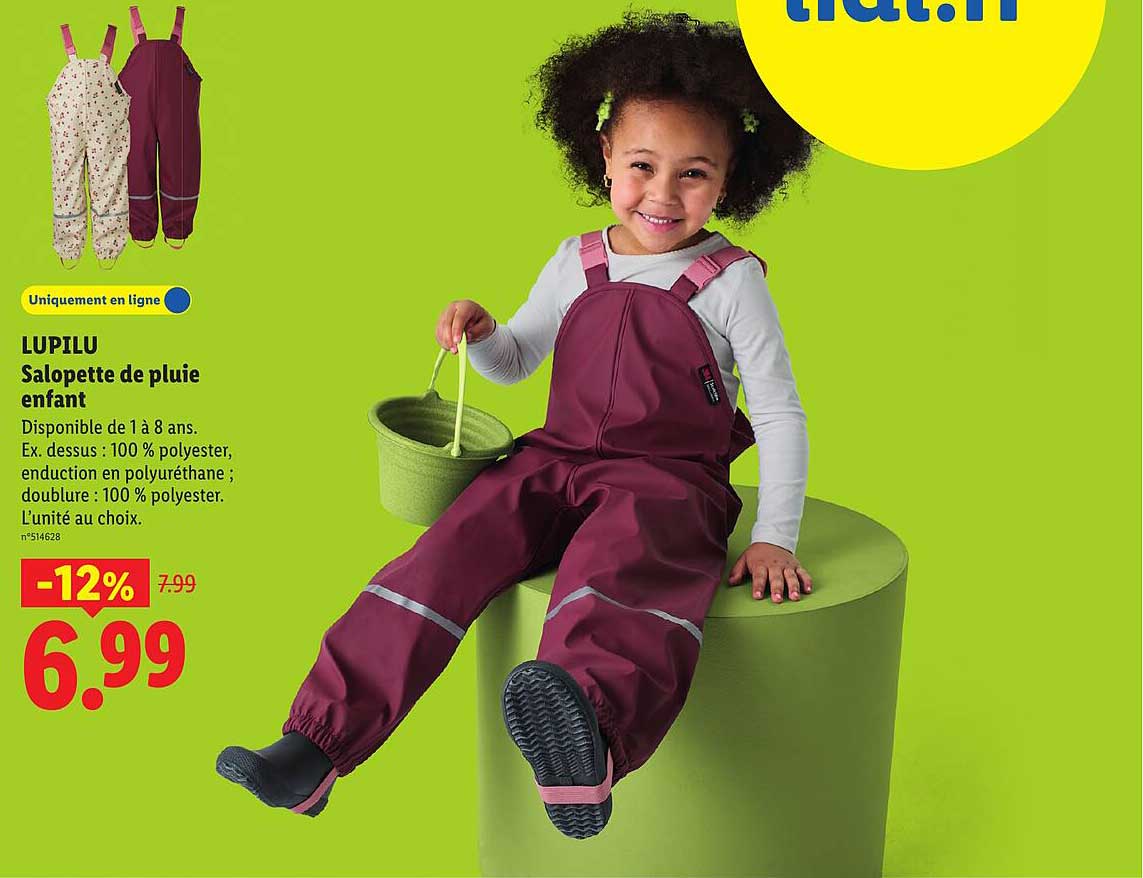 LUPILU Salopette de pluie enfant