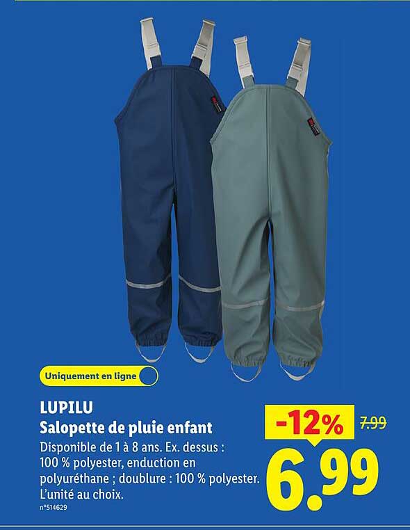 LUPILU Salopette de pluie enfant