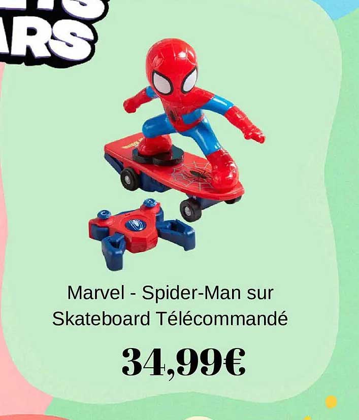 Marvel - Spider-Man sur Skateboard Télécommandé