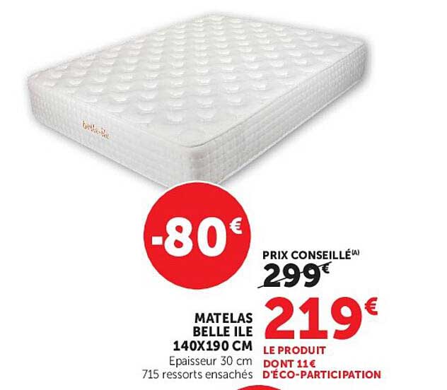 MATELAS BELLE ILE 140X190 CM
