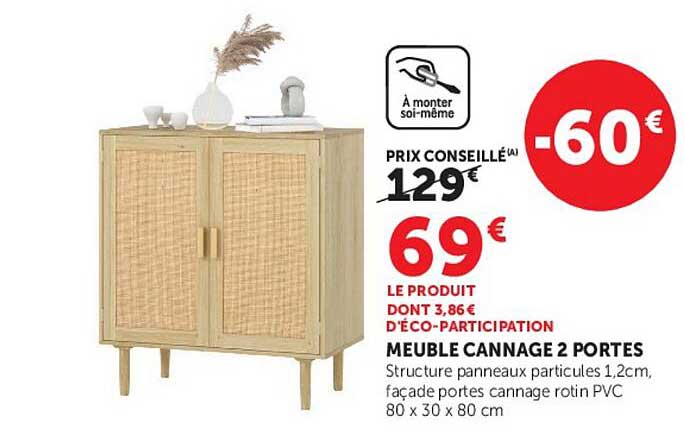 MEUBLE CANNAGE 2 PORTES