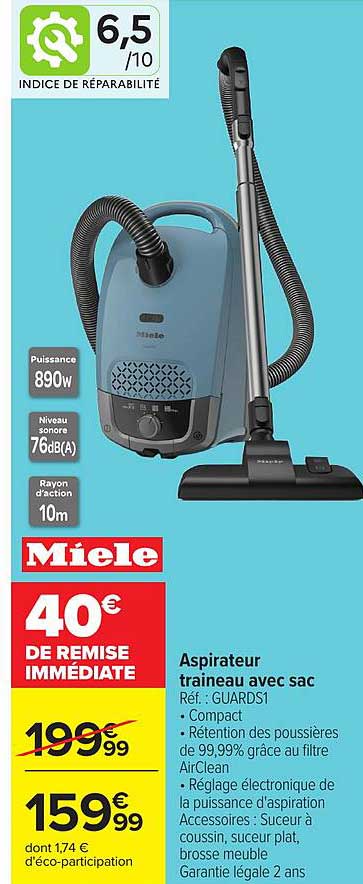 Miele Aspirateur traineau avec sac