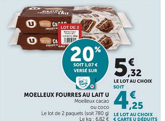 MOELLEUX FOURRES AU LAIT U