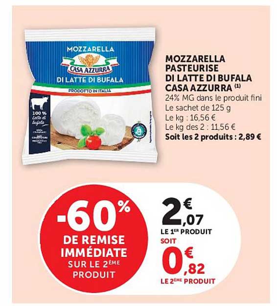 MOZZARELLA PASTEURISE DI LATTE DI BUFALA CASA AZZURRA (1)