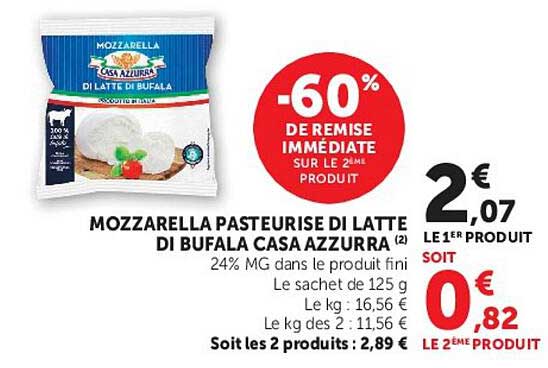 MOZZARELLA PASTEURISE DI LATTE DI BUFALA CASA AZZURRA (2)