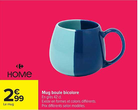 Mug boule bicolore