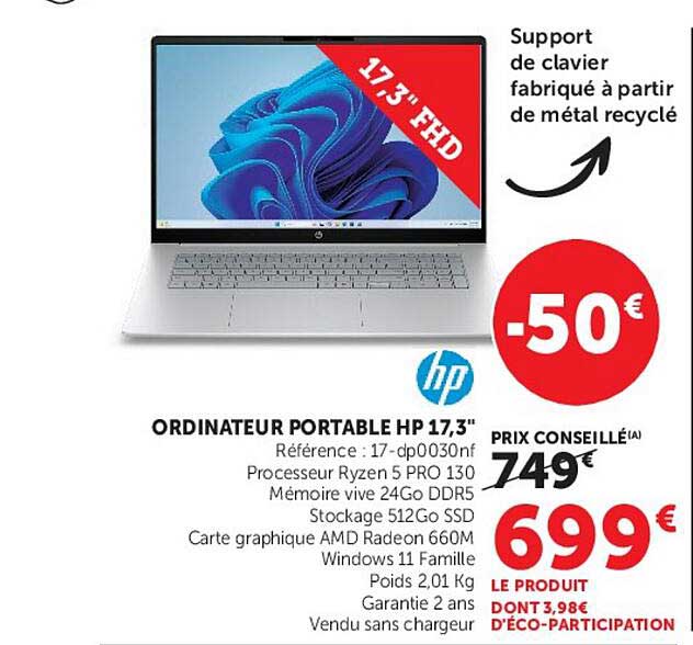 ORDINATEUR PORTABLE HP 17,3"