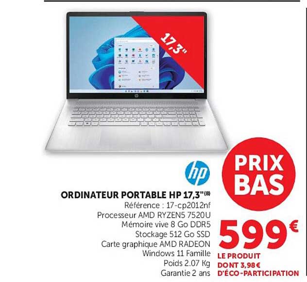 ORDINATEUR PORTABLE HP 17,3"(B)