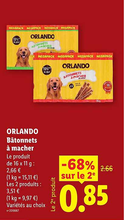 ORLANDO Bâtonnets à macher