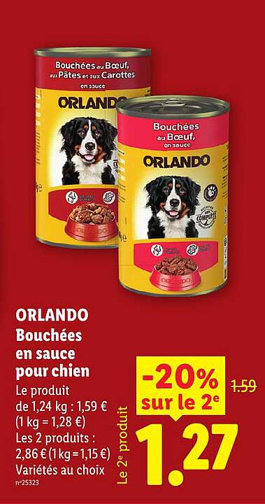 ORLANDO Bouchées en sauce pour chien