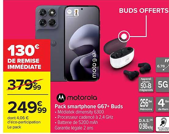 Pack smartphone G67+ Buds