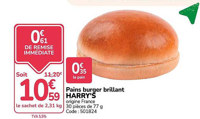 Pains burger brillant HARRY'S