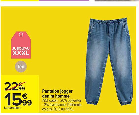 Pantalon jogger denim homme