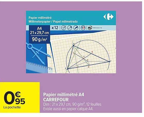 Papier millimétré A4 CARREFOUR
