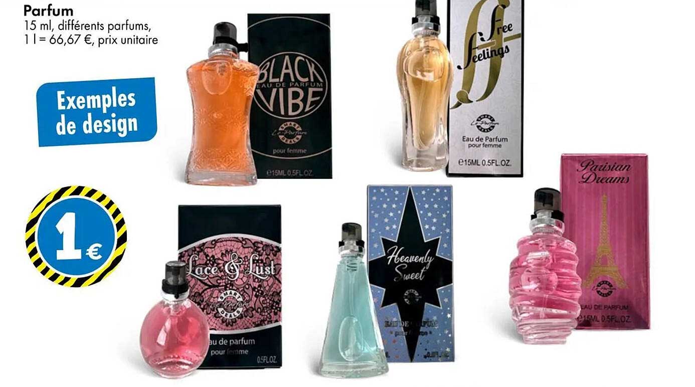 Parfum 15 ml, différents parfums, 1 l = 66,67 €, prix unitaire