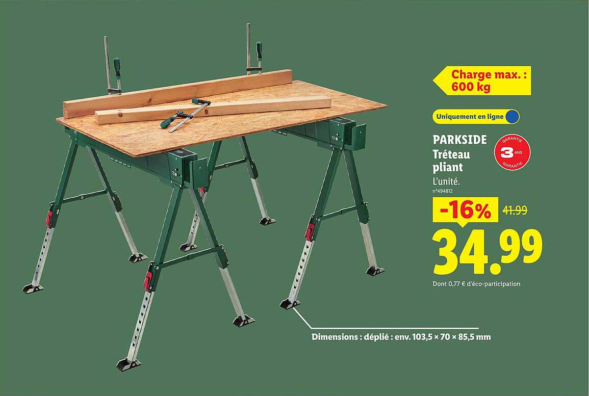 PARKSIDE Tréteau pliant