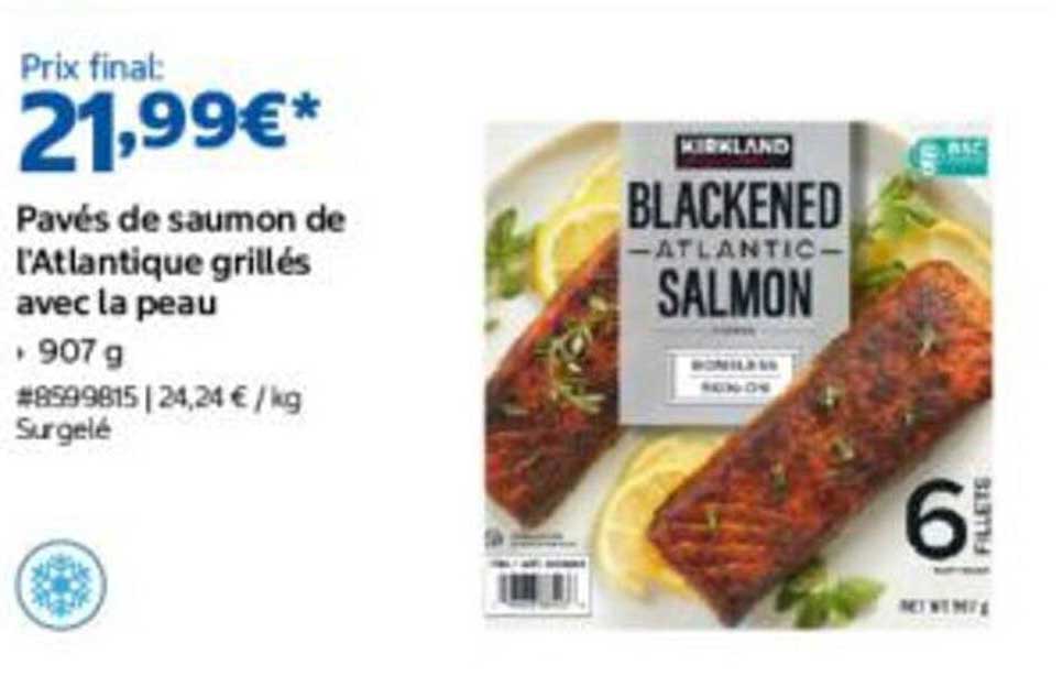 Pavés de saumon de l'Atlantique grillés avec la peau