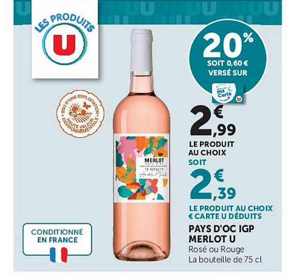 PAYS D'OC IGP MERLOT U