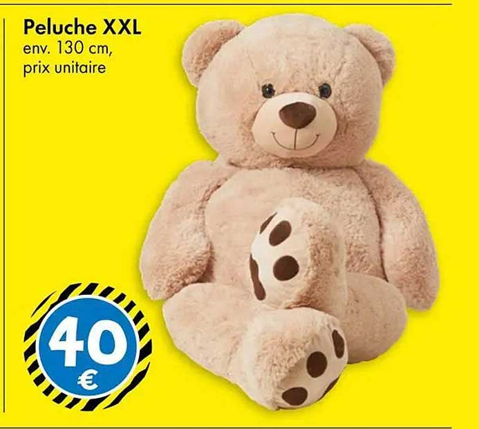 Peluche XXL env. 130 cm, prix unitaire