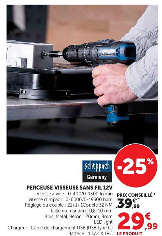 PERCEUSE VISSEUSE SANS FIL 12V